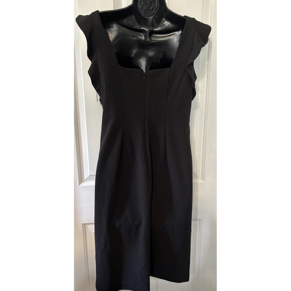 Calvin Klein Little Black Dress Sheath Ruffle‎ Sleeveless Women's Size 8 NEW NWT - Picture 2 of 8